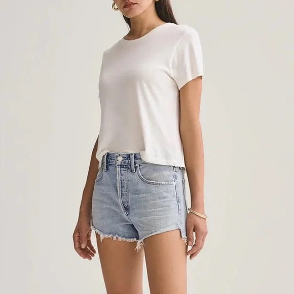 Agolde Parker Vintage Cut Off Shorts in Riptide